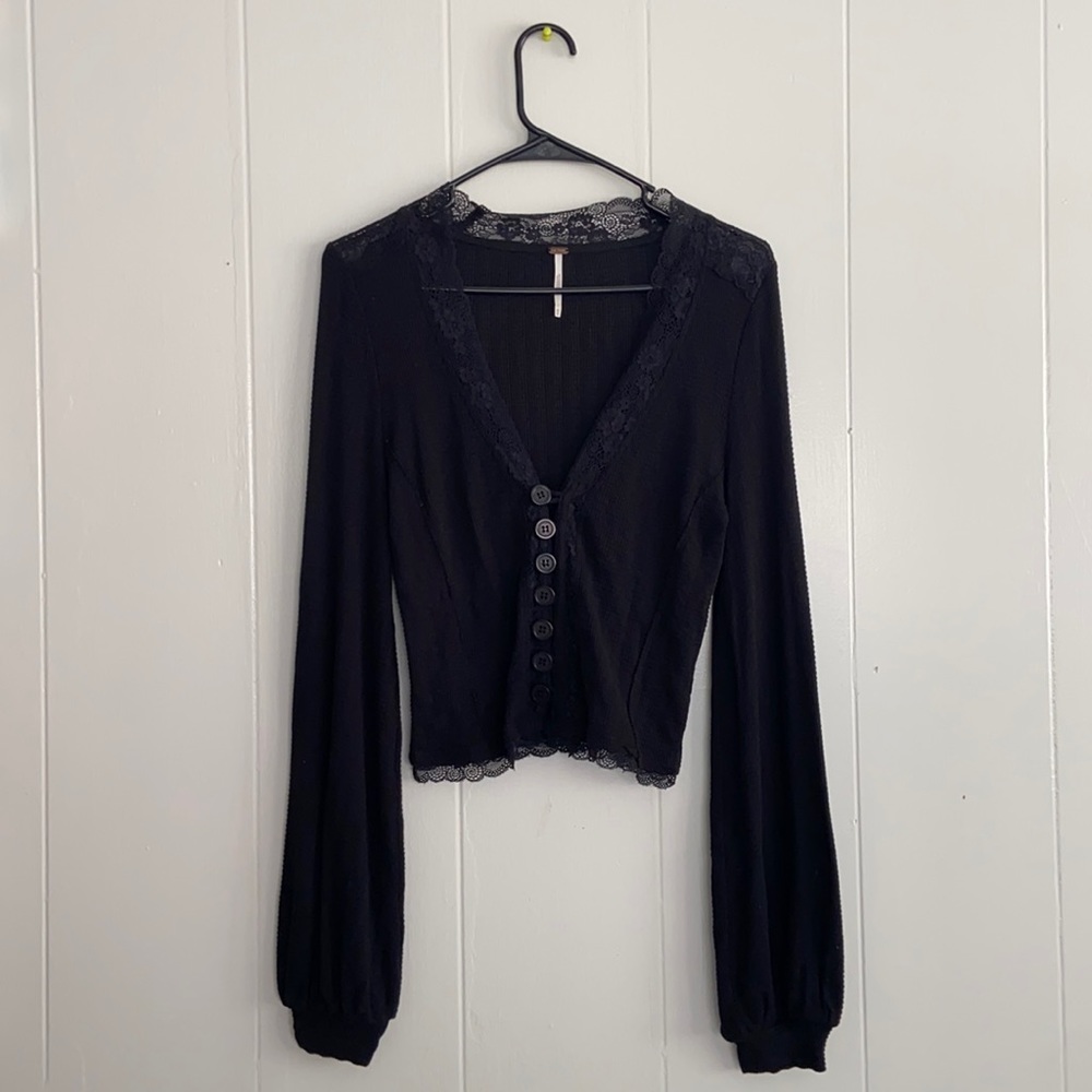 NEVER WORN Long Sleeve Black Free People Top